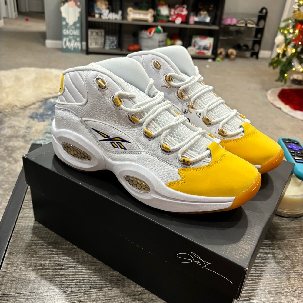 Reebok question mid yellow toe